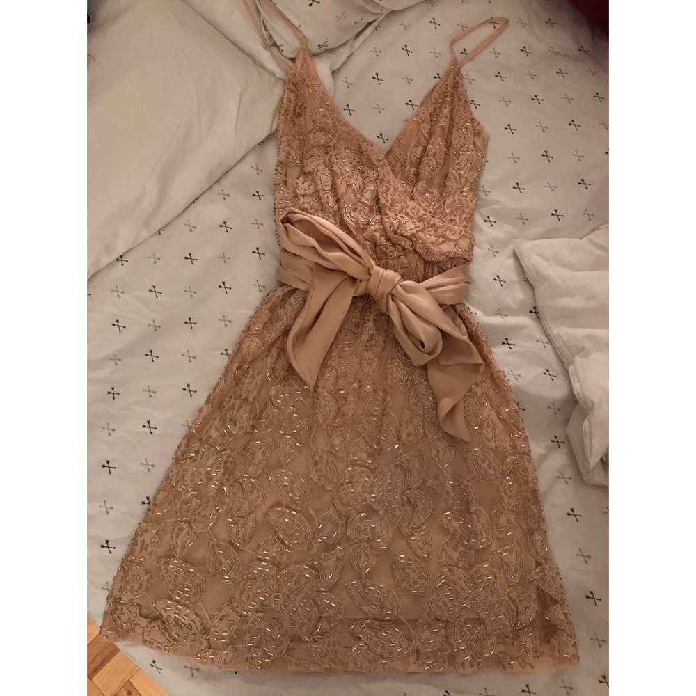 Halston Heritage beaded cocktail dress